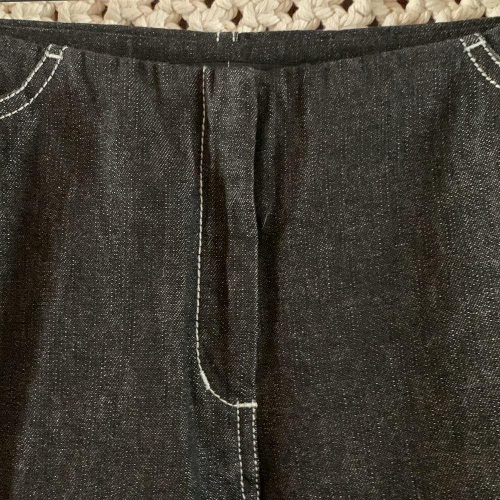 Moda International Dark Wash Denim Silver Studded Flare Jeans Size 10 - Picture 2 of 11